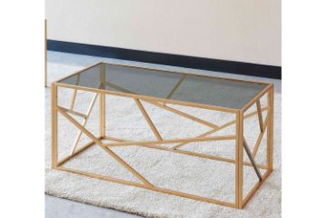 Picture of CLIO Rectangle Grey Glass with Golden Legs Coffee Table