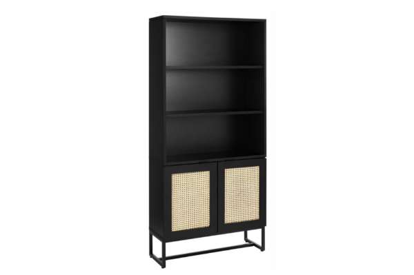 Picture of SAILOR 168cmx80cm Bookshelf with Rattan Design (Black)