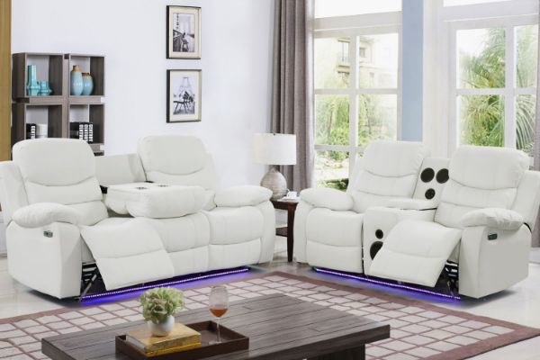 Picture of MODENA Reclining Sofa Range with LED & Speaker (White)