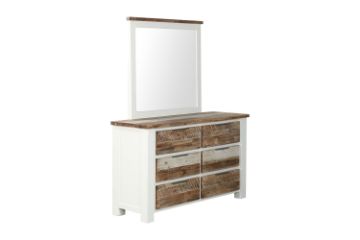 Picture of CHRISTMAS 6-Drawer Dresser with Mirror (Solid Acacia Wood)