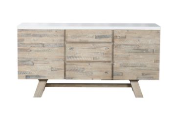 Picture of ANTON 170 Sideboard (White Concrete on Solid Acacia Wood)