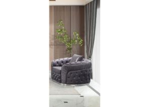Picture of PIEDMONT Chesterfield Velvet Sofa Range (Grey) - 1 Seater