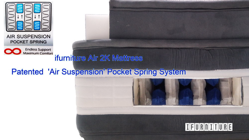AIR 2K Air Suspension Pocket Spring Memory Gel Mattress in Queen Size