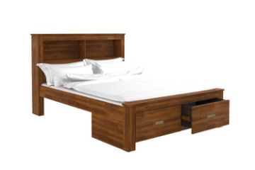 Picture of KASLYN Bed Frame with Drawers & Shelves - Queen Size