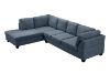 Picture of LIBERTY Sectional Fabric Sofa  (Dark Grey) - Facing Left with Ottoman 