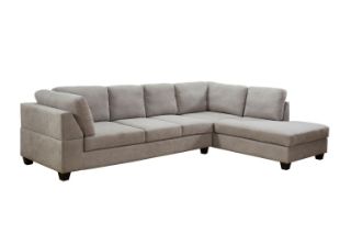 Picture of LIBERTY Sectional Fabric Sofa (Light Grey) - Facing Right without Ottoman