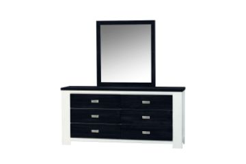Picture of FREIDA 6-Drawer Solid Acacia Wood Dresser with Mirror