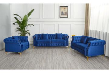 Picture of BONA 3/2/1 Seater Velvet Sofa Range (Blue)