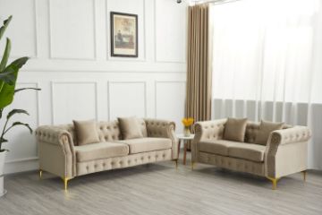 Picture of BONA 3/2 Seater Velvet Sofa Range (Dark Beige)
