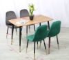 Picture of BIJOK 120 5PC Dining Set (Oak Finish Table & Green Velvet Chairs)