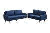 Picture of ZEN 3/2 Seater Fabric Sofa Range with Solid Wood Legs (Dark Blue)