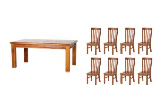 Picture of FOUNDATION 9PC Dining Set (Rustic Pine) - 2.1M