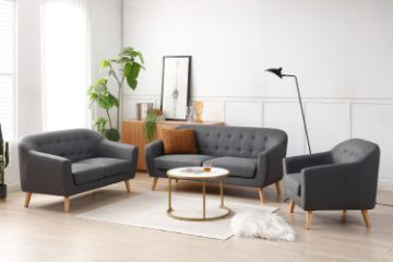 Picture of BRACKE Fabric Sofa Range (Grey) - 2 Seater