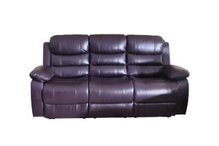 Picture of ALESSANDRO Air Leather Reclining Sofa Range(Brown) - 3RR