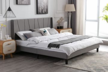 Picture of ALASKA Fabric Bed Frame (Grey) - Double Size