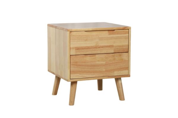 Picture of FOREST DREAM  Solid Rubberwood  2-Drawer Bedside Table (Slanted Leg)