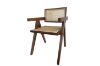 Picture of CHANDIGARH Solid Rubber Wood with Real Rattan Arm Chair (Walnut) - 2 Chairs in 1 Carton 