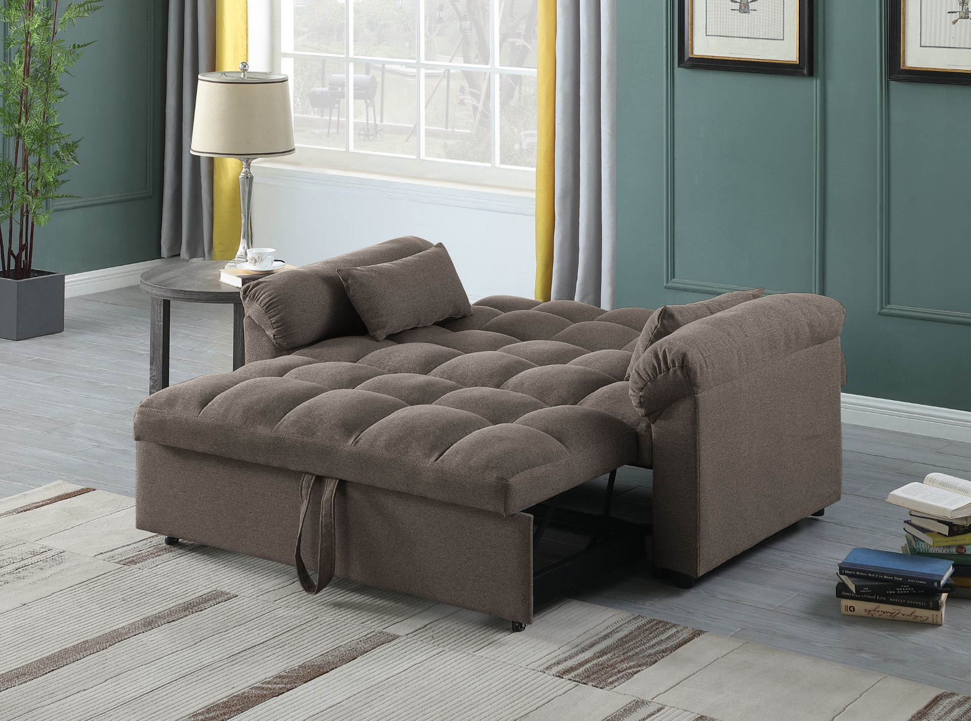 RAPHAEL Pull Out Sofa Bed (Brown)
