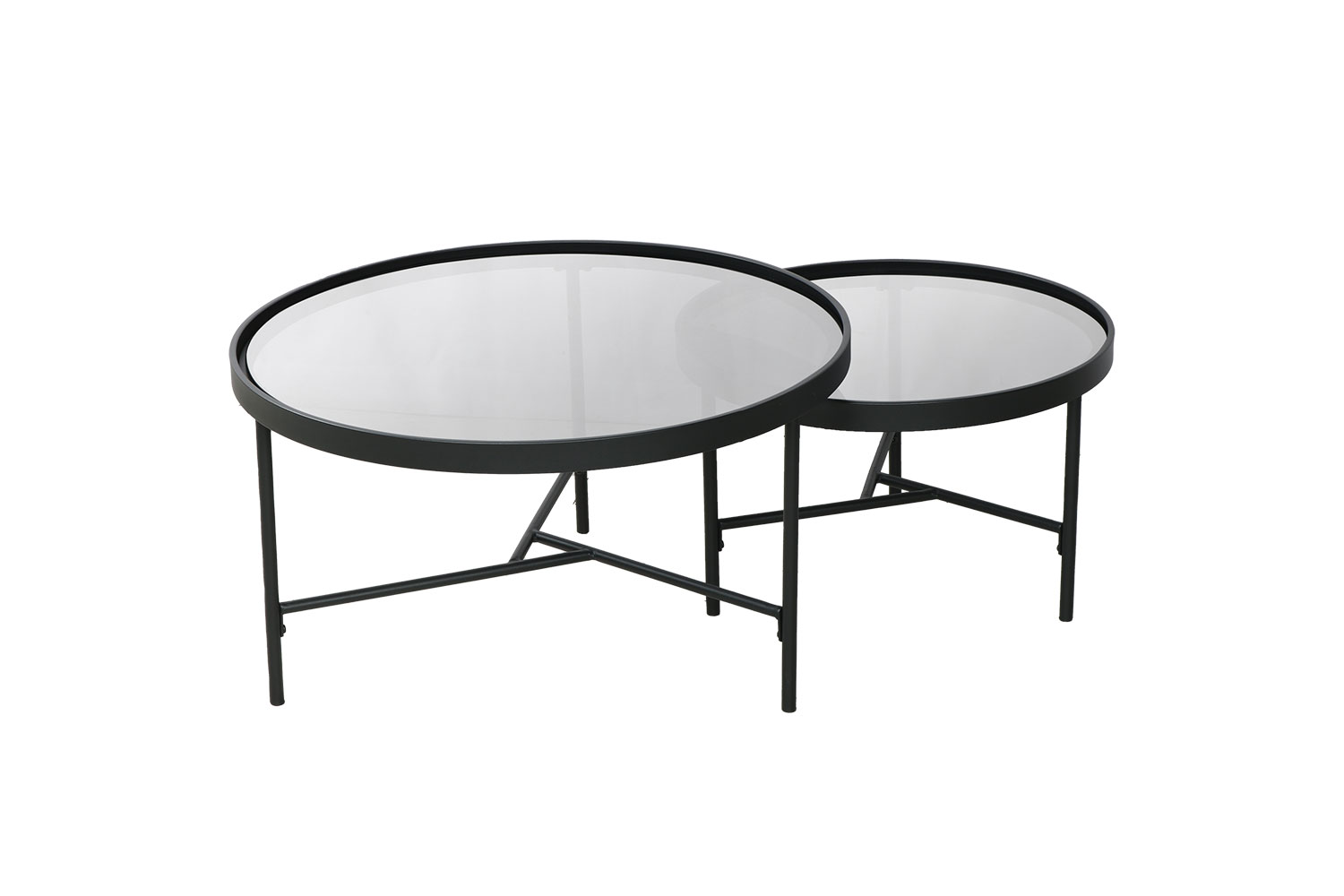 BAXTER Nesting Coffee Table Set (Glass Top)