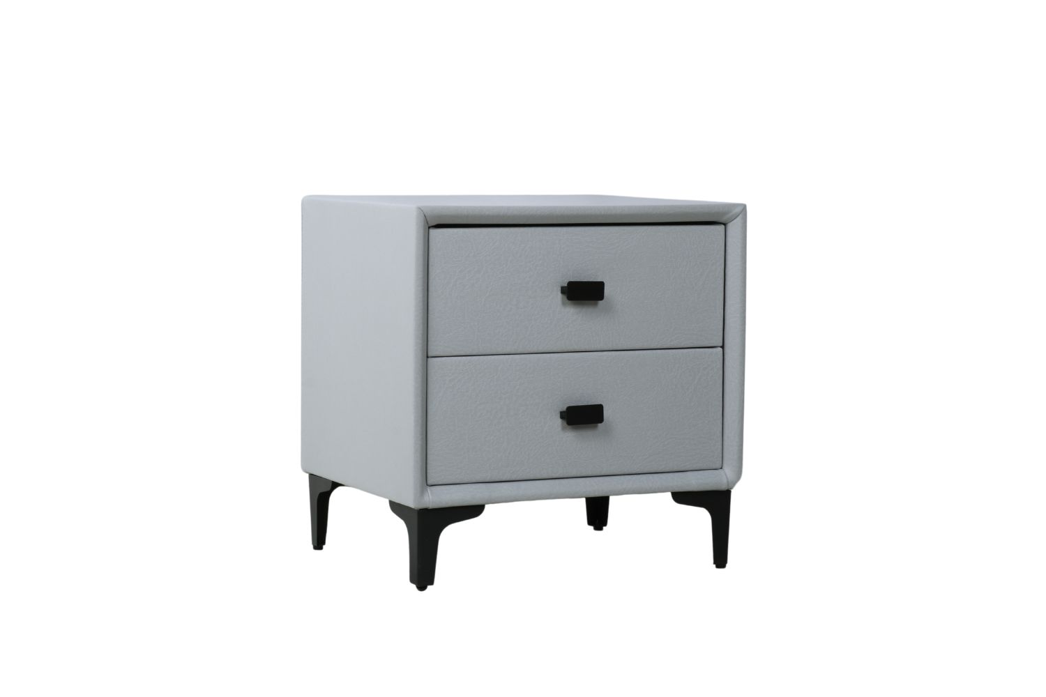 HOVER 2Drawer Bedside Table (Silver Grey)