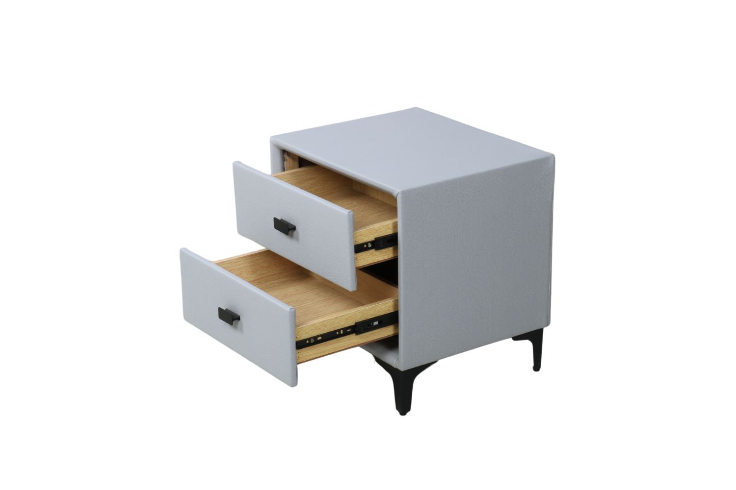 HOVER 2Drawer Bedside Table (Silver Grey)