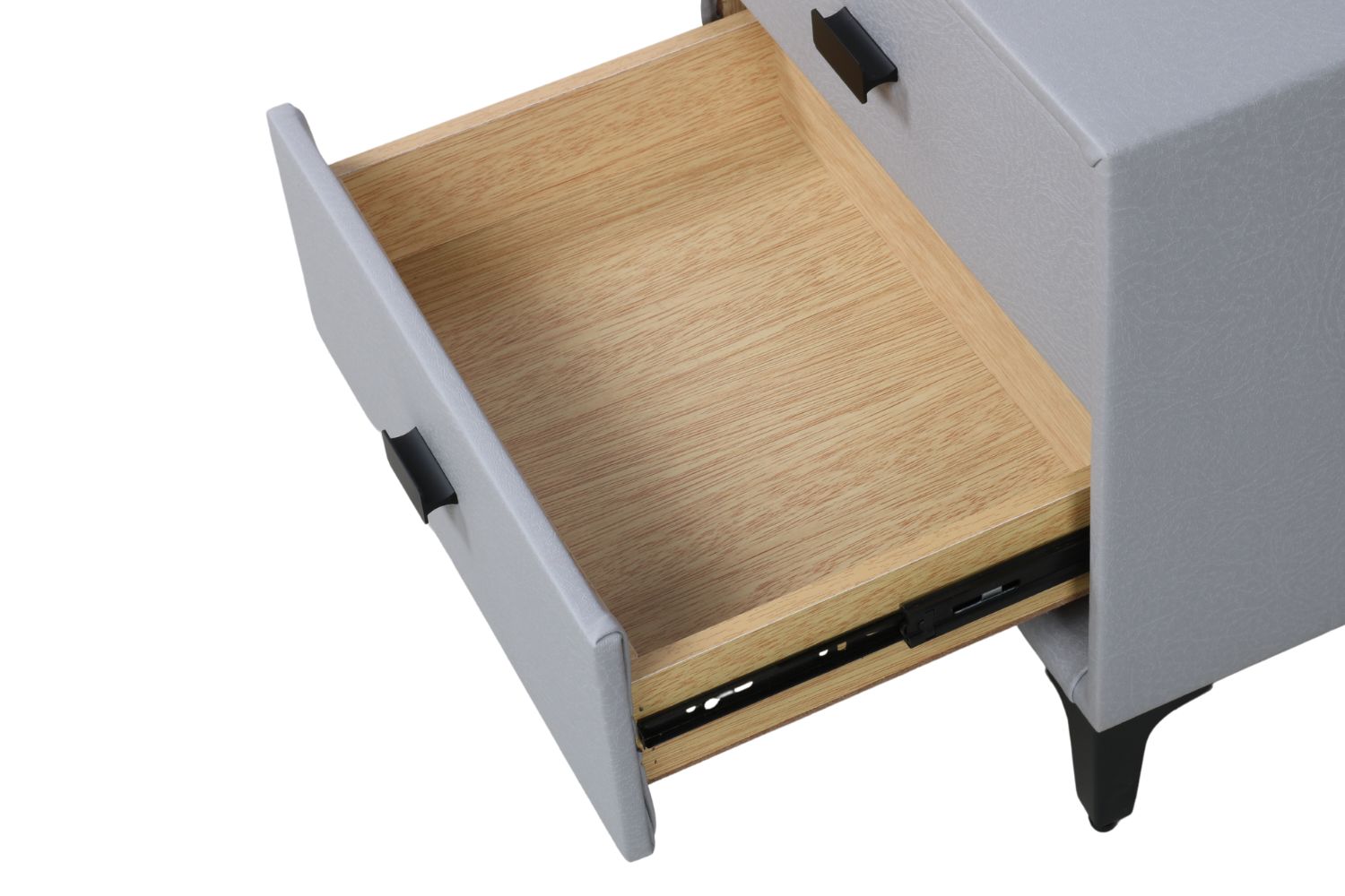 HOVER 2Drawer Bedside Table (Silver Grey)