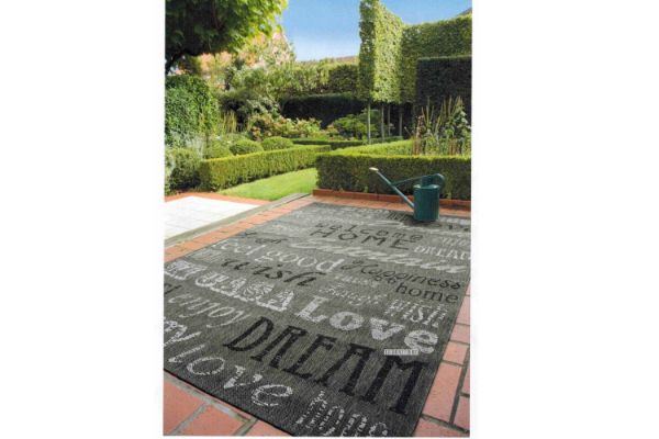 Picture of DECORA 80/120/200  Indoor/Outdoor Rug -Made In Belgium (Sqaures Grey)