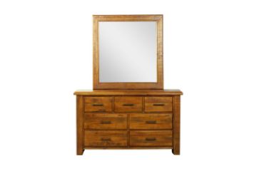 Picture of FLINDERS 7-Drawer Solid Pine Wood Dresser with Mirror