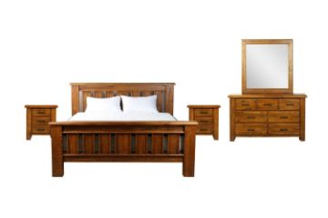 Picture of FLINDERS 4PC/5PC/6PC Solid Pine Wood Bedroom Combo in Queen/Super King Size
