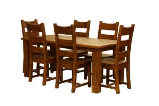 Picture of FLINDERS 7PC Solid Pine Wood Dining Set - 180CM