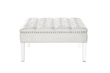 Picture of CLOVER Button Tufted Cocktail Ottoman (Beige)