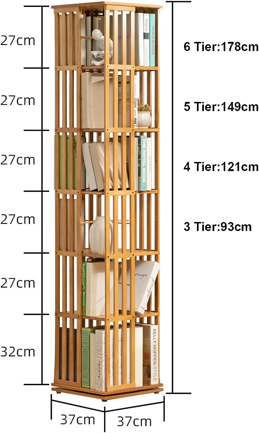 MINIMALIST Rotation Book Shelf in Natural Color (6 Layer)