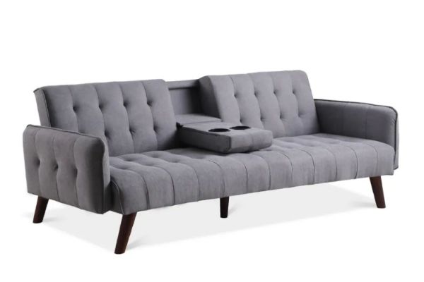Picture of ELSIE Fabric Sofa Bed with Drop Down Console (Grey)