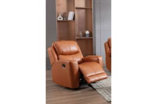 Picture of HARRY Air Leather Sofa Range with Console and Storage (Orange) - 1 Seater