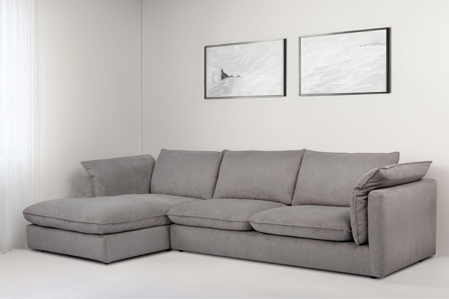 SERENA FeatherFilled Sectional Fabric Sofa