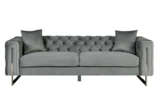 Picture of ASTRA Velvet 3 Seater Sofa (Grey) 
