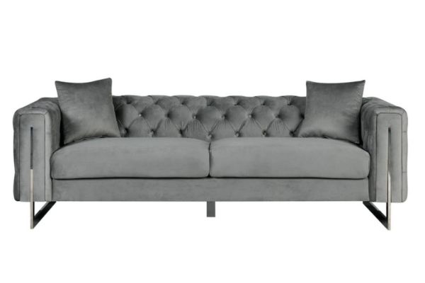Picture of ASTRA Velvet 3 Seater Sofa (Grey) 