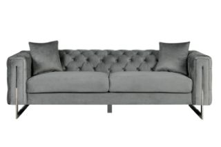 Picture of ASTRA Velvet Sofa Range (Grey) - 3 Seater