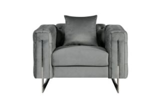 Picture of ASTRA Velvet Sofa Range (Grey) - 1 Seater
