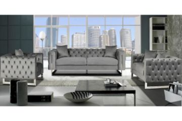 Picture of ASTRA Velvet 3 Seater Sofa (Grey) 