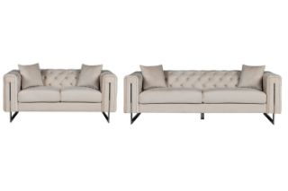 Picture of ASTRA Velvet Sofa Range (Cream) - 3+2 Sofa Set