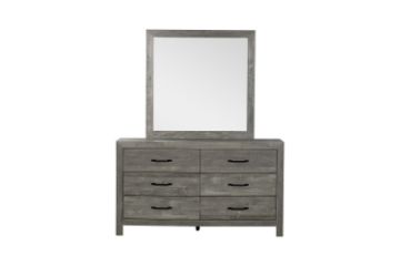 Picture of CROWN 6-Drawer Dressing Table with Mirror (Grey)