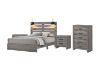 Picture of CROWN 4PC/5PC/6PC Bedroom Combo in Queen Size (Grey)