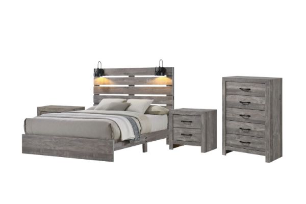 Picture of CROWN Bedroom Combo in Queen Size (Grey) - 4PC 