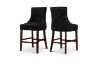 Picture of FRANKLIN Velvet Counter Chair Solid Rubber Wood Legs (Black) - 2 Chairs in 1 Carton