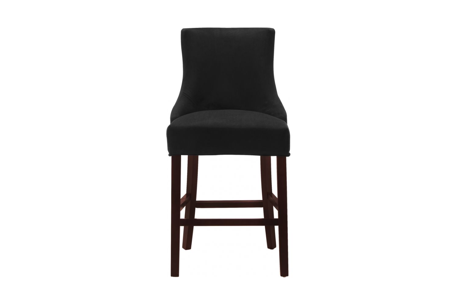 FRANKLIN Velvet Counter Chair Solid Rubber Wood Legs (Black)