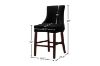 Picture of FRANKLIN Velvet Counter Chair Solid Rubber Wood Legs (Black) - 2 Chairs in 1 Carton