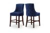 Picture of FRANKLIN Velvet Counter Chair Solid Rubber Wood Legs (Navy Blue) - 2 Chairs in 1 Carton