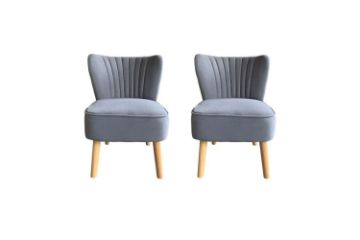 Picture of EVELYN Velvet Accent Chair (Dark Grey) - 2 Chairs in 1 Carton