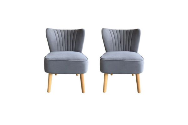 Picture of EVELYN Velvet Accent Chair (Dark Grey) - 2 Chairs in 1 Carton